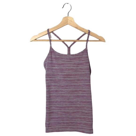 Lululemon Power Y Muted Mauve Stripes Galore Athletic Tank Top 6 - Picture 2 of 9